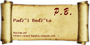 Paál Beáta névjegykártya