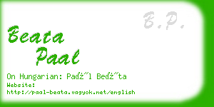 beata paal business card